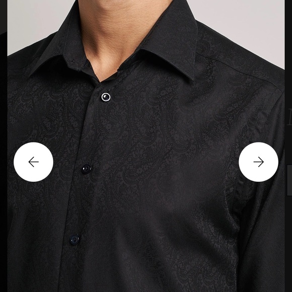 Eton Black Paisley Jacquard Tuxedo Shirt slim - Picture 4 of 10
